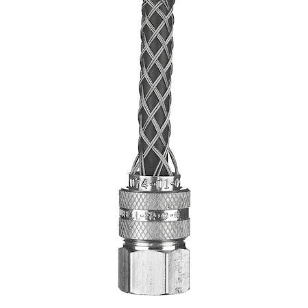 Hubbell Wiring Device-Kellems Deluxe Cord Grip, Straight, 3/4 in NPT, Aluminum Body, Stainless Steel Grip 07401052